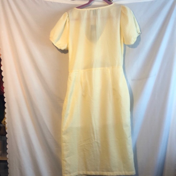 Forever 21 Yellow and White Cut Out Dress XL - Picture 9 of 9